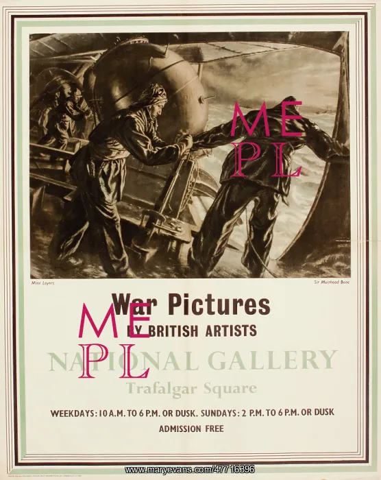 : Poster, War Pictures by British Artists, National Gallery : Poster, War Pictures by British Artists, National Gallery
