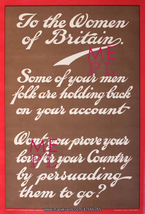 : Poster, To the Women of Britain : Poster, To the Women of Britain