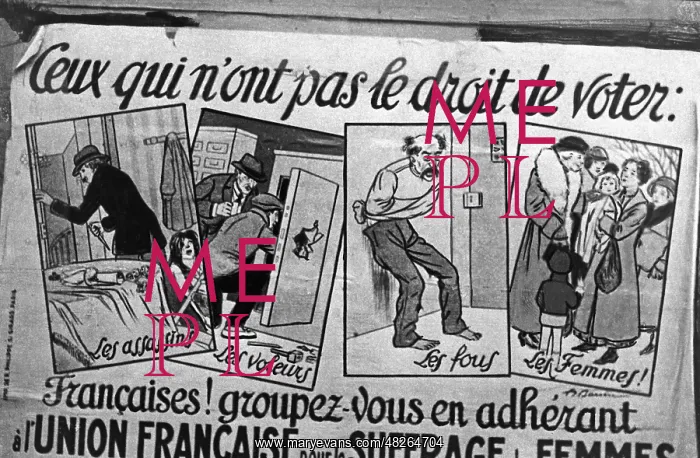 : Poster for women's suffrage in Paris, 1928 : Poster for women's suffrage in Paris, 1928