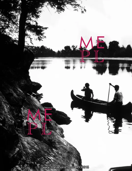 : Posterization Of Couple Canoeing : Posterization Of Couple Canoeing