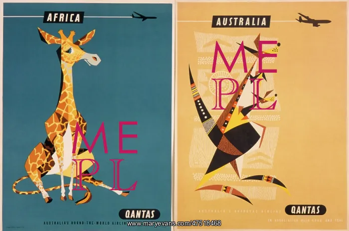 : Posters advertising Qantas Airlines : Posters advertising Qantas Airlines