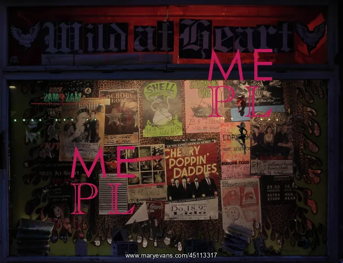 : Posters, cafe, Berlin, Germany : Posters, cafe, Berlin, Germany