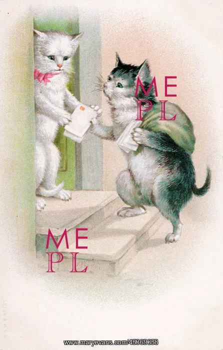 : Postman cat handing over some letters : Postman cat handing over some letters