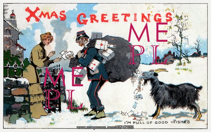 : A postman delivering the Christmas mail : A postman delivering the Christmas mail