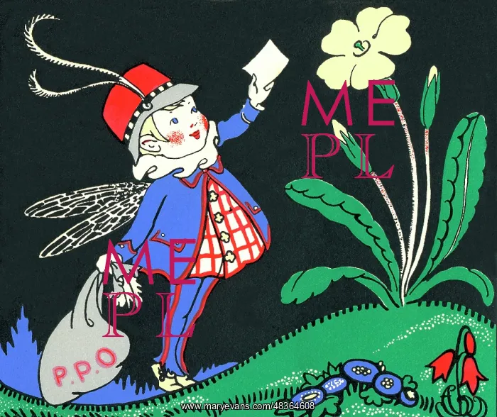 : Postman pixie delivering mail to a flower : Postman pixie delivering mail to a flower