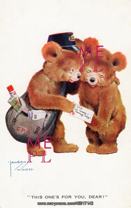 : Postman teddy bear delivering a letter : Postman teddy bear delivering a letter