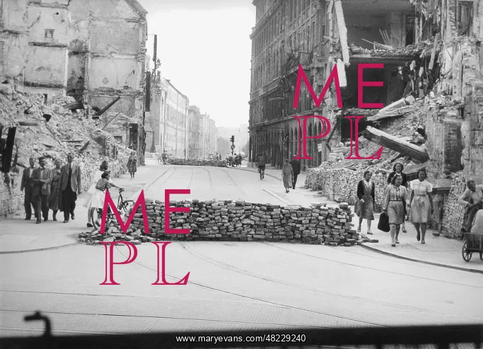 : Postwar period in Munich in 1945, the corner of : Postwar period in Munich in 1945, the corner of