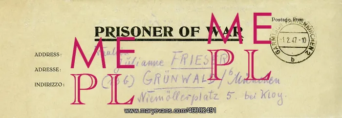 : postwar period, prisoners of war, letter of a : postwar period, prisoners of war, letter of a