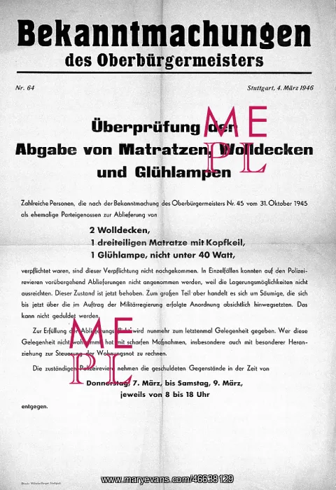 : postwar period, proclamations, control of the : postwar period, proclamations, control of the