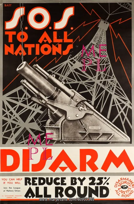 : Postwar poster, SOS To All Nations, Disarm : Postwar poster, SOS To All Nations, Disarm