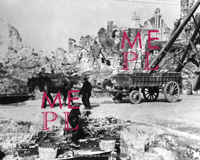 : Postwar rebuilding in Ypres, Belgium : Postwar rebuilding in Ypres, Belgium