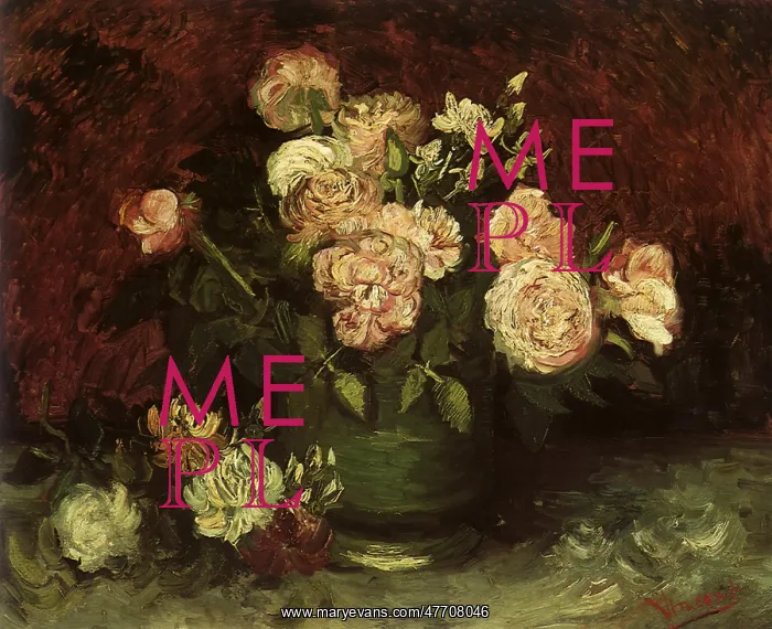 : Pot of Peonies and Roses, by Van Gogh : Pot of Peonies and Roses, by Van Gogh