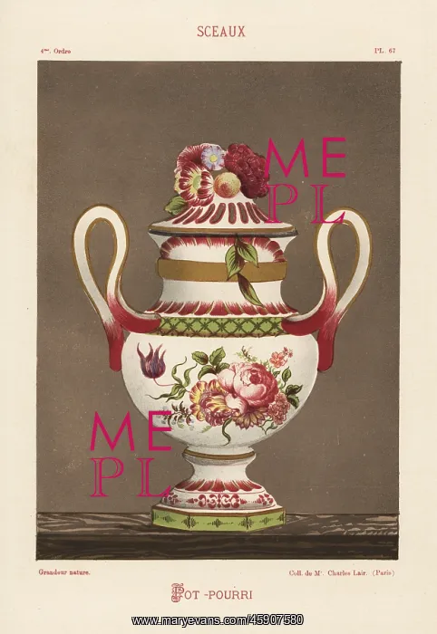 : Pot-pourri vase with lid from Sceaux, Paris : Pot-pourri vase with lid from Sceaux, Paris