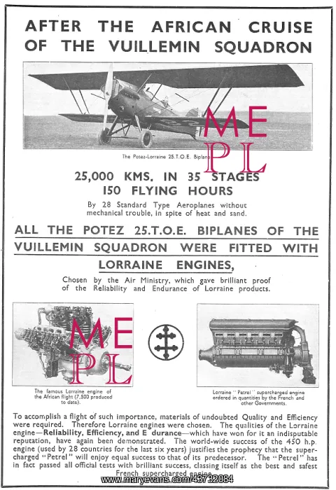 : Potez Lorraine 25 TOE Biplane : Potez Lorraine 25 TOE Biplane