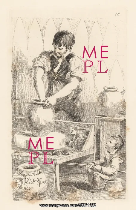 : A potter making a sugar-mould, Child's Hill, Regency era : A potter making a sugar-mould, Child's Hill, Regency era