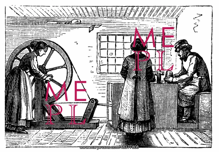 : Potter's workshop with woman turning the wheel : Potter's workshop with woman turning the wheel