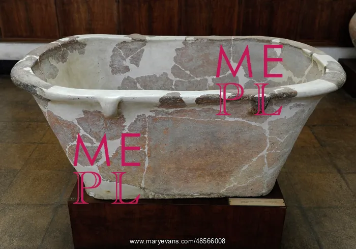 : Pottery bath with four loop handles used probably as a coffi : Pottery bath with four loop handles used probably as a coffi