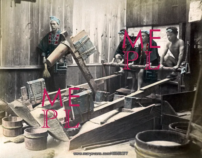  : Pounding rice, Japan, circa 1880s
