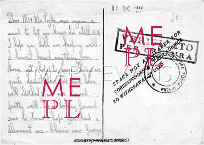 : POW POSTCARD 1942 : POW POSTCARD 1942