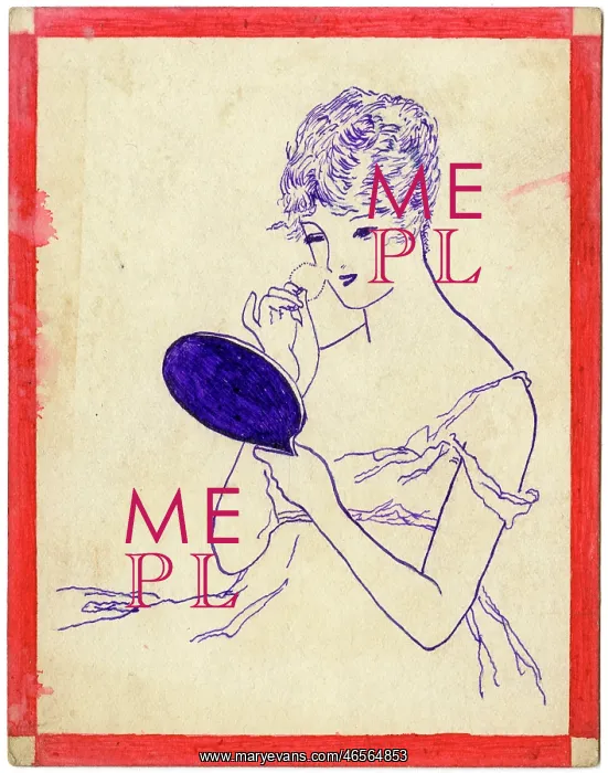 : Powdering - Hand drawn postcard by George Ranstead : Powdering - Hand drawn postcard by George Ranstead