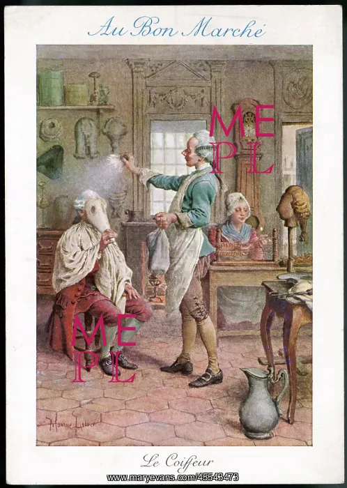 : Powdering a Wig - 18th century : Powdering a Wig - 18th century