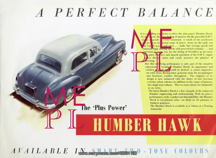  : Power Plus Humber Hawk (Mk VIA) car brochure