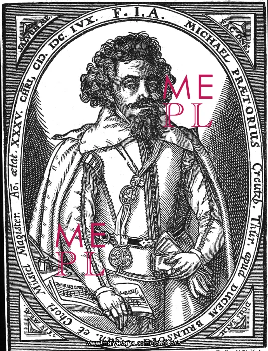: Praetorius, Michael, 15.2.1571 - 15.2.1621, German : Praetorius, Michael, 15.2.1571 - 15.2.1621, German