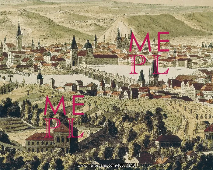 : Prague in 18th c. Drawing. Czech Republic. Prague : Prague in 18th c. Drawing. Czech Republic. Prague
