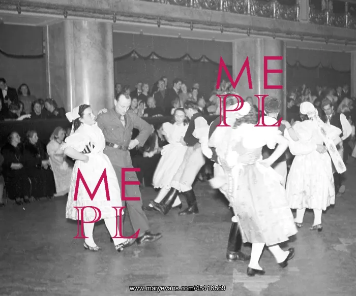 : Prague - 1947. Dancer dressed in traditional Slavic : Prague - 1947. Dancer dressed in traditional Slavic