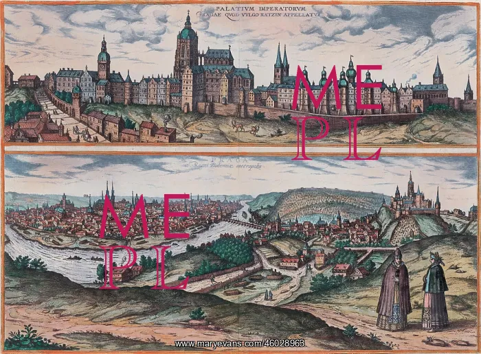  : Prague, etching. From the book: Braun, Georg und Franz Hogenberg