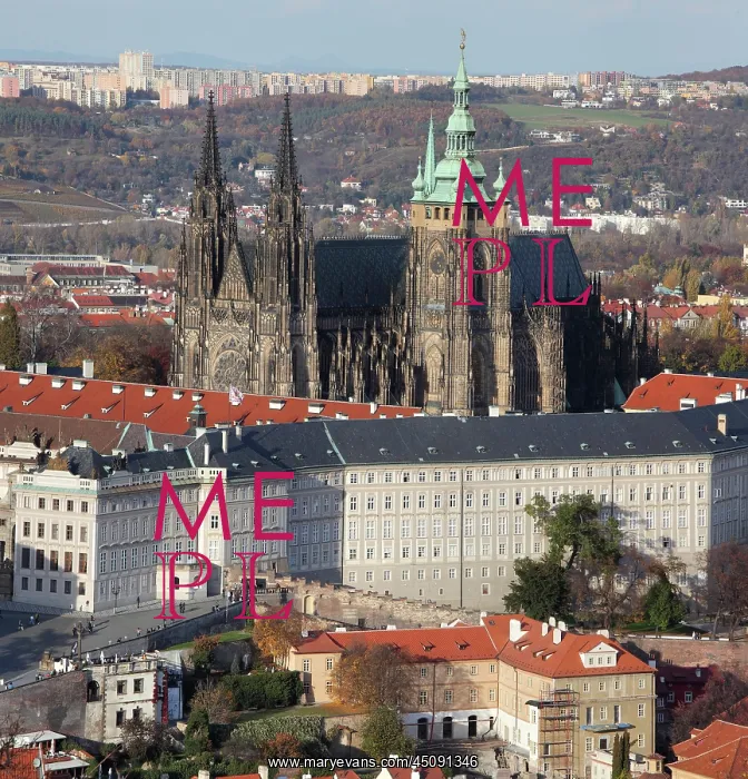 : Prague Castle and St Vitus cathedral, Prague, Czech Republic : Prague Castle and St Vitus cathedral, Prague, Czech Republic