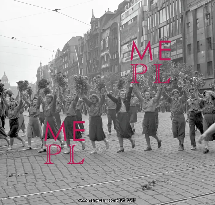 : Prague - Czechoslovakia 1950. Enthusiastic and : Prague - Czechoslovakia 1950. Enthusiastic and