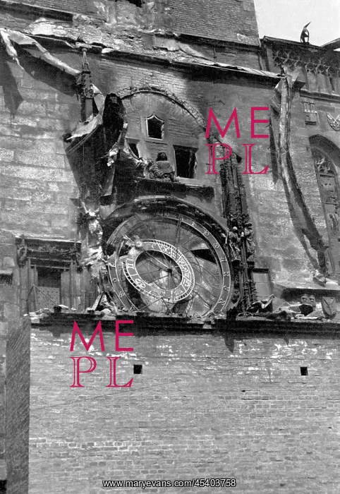  : Prague - may 1945 - destroyed astronomical clock