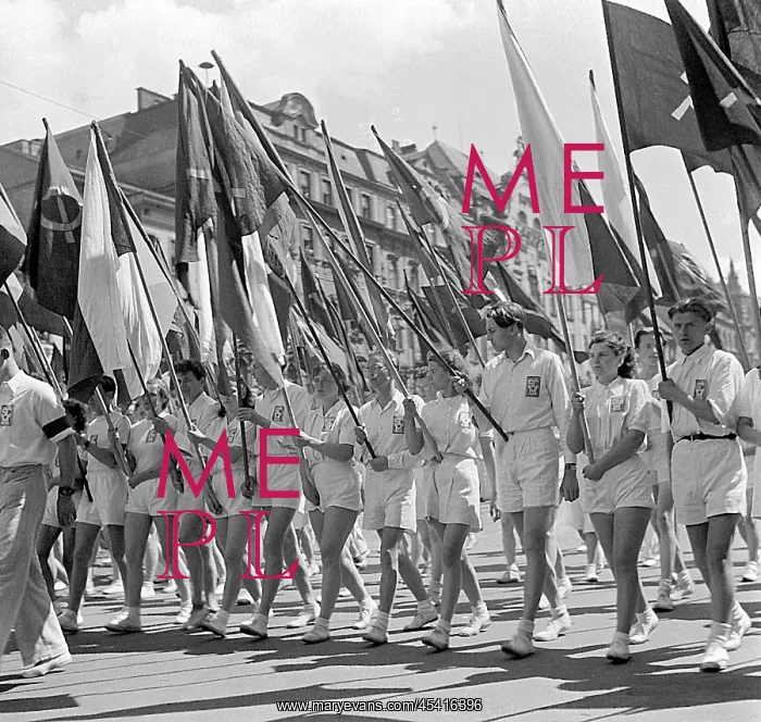: Prague - May Day parade in 1948 : Prague - May Day parade in 1948