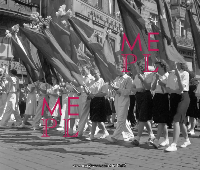 : Prague - May Day parade in 1948 : Prague - May Day parade in 1948