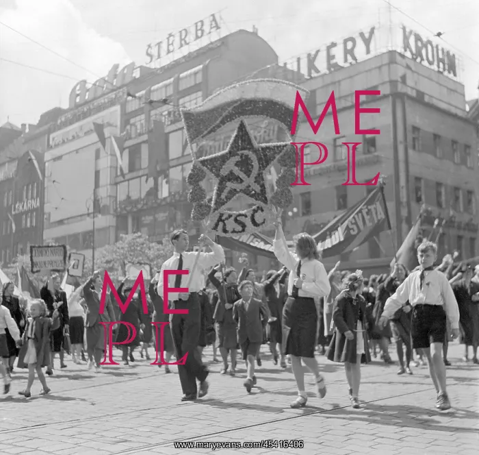: Prague - May Day parade in 1948 : Prague - May Day parade in 1948