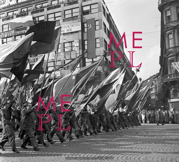 : Prague - May Day parade in 1949 : Prague - May Day parade in 1949