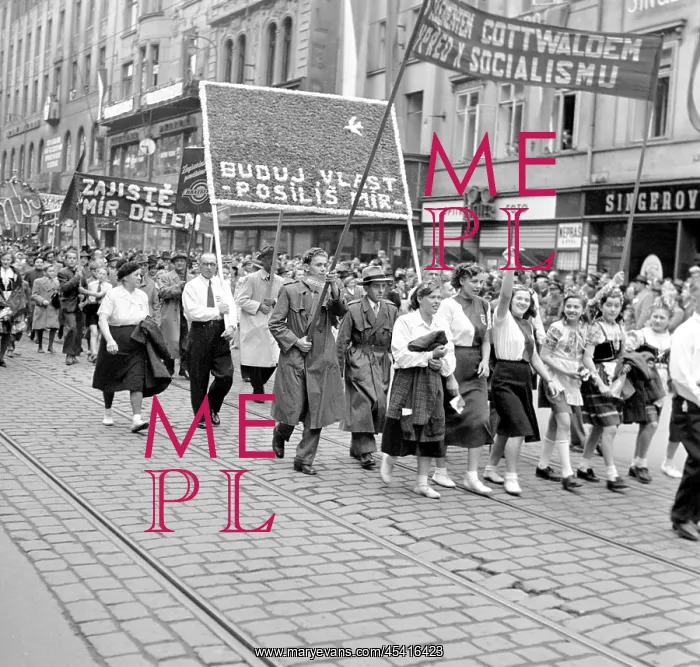 : Prague - May Day parade in 1949 : Prague - May Day parade in 1949