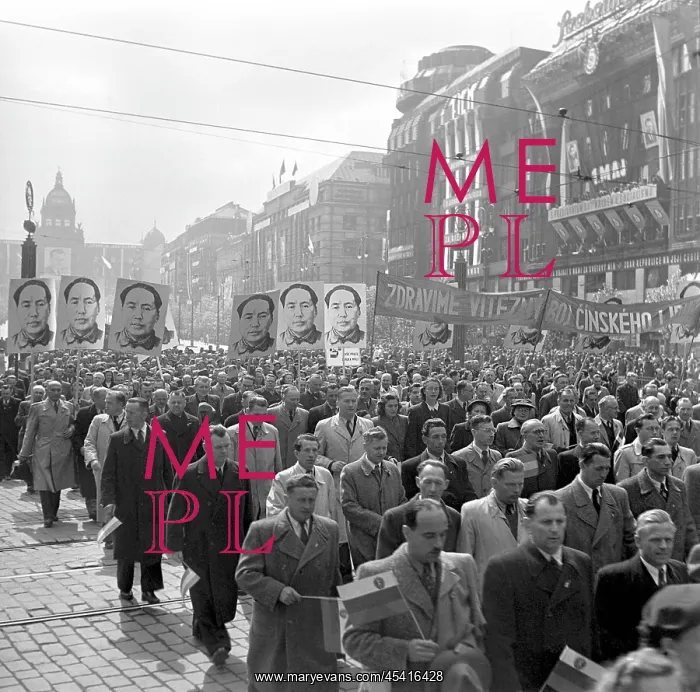 : Prague - May Day parade in 1949 : Prague - May Day parade in 1949