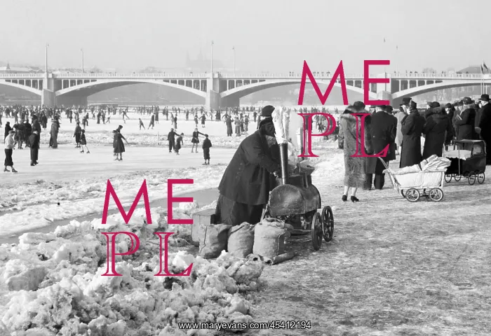  : Praha - Vltava - zima - brusleni