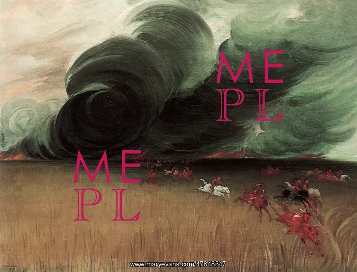  : Prairie Meadows Burning, by George Catlin