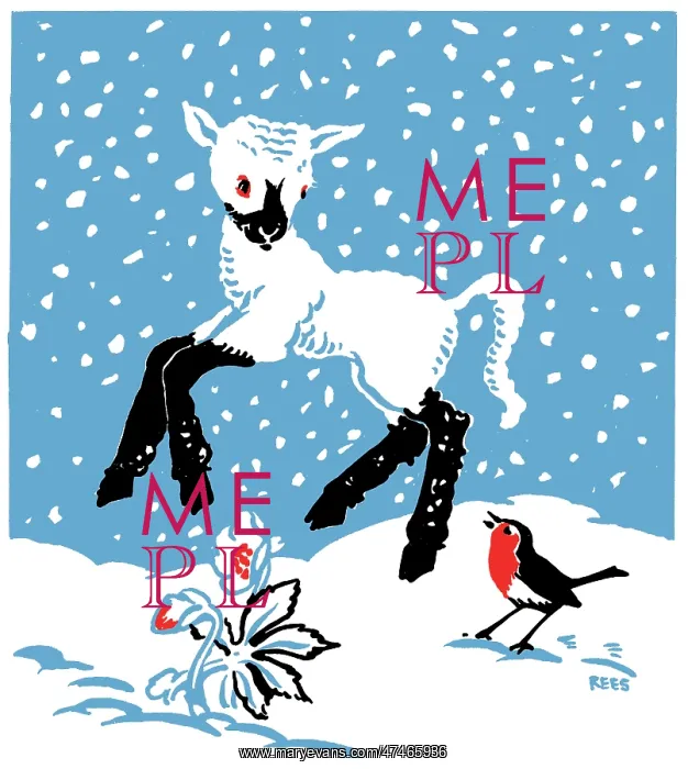  : Prancing Lamb in the Snow ? with robin
