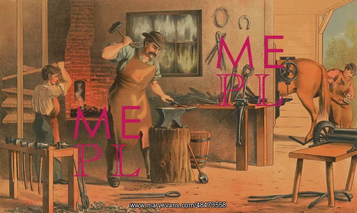 : Prang's aids for object teaching, blacksmith : Prang's aids for object teaching, blacksmith