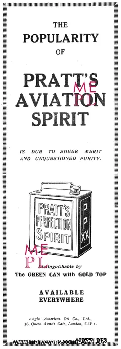 : Pratts Aviation Spirit : Pratts Aviation Spirit