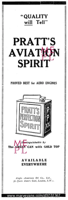 : Pratts Aviation Spirit : Pratts Aviation Spirit