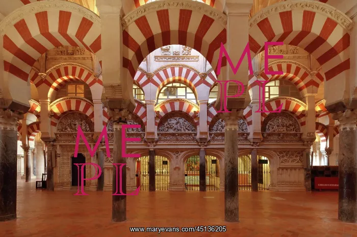 : Prayer hall, Cathedral-Great Mosque, Cordoba : Prayer hall, Cathedral-Great Mosque, Cordoba
