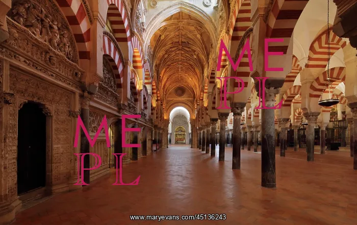 : Prayer hall, Cathedral-Great Mosque, Cordoba : Prayer hall, Cathedral-Great Mosque, Cordoba