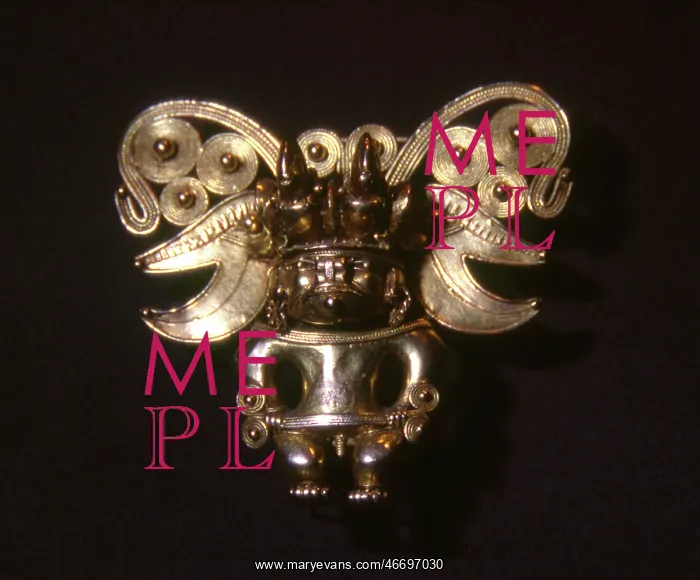 : Pre-Columbian gold object in human shape : Pre-Columbian gold object in human shape