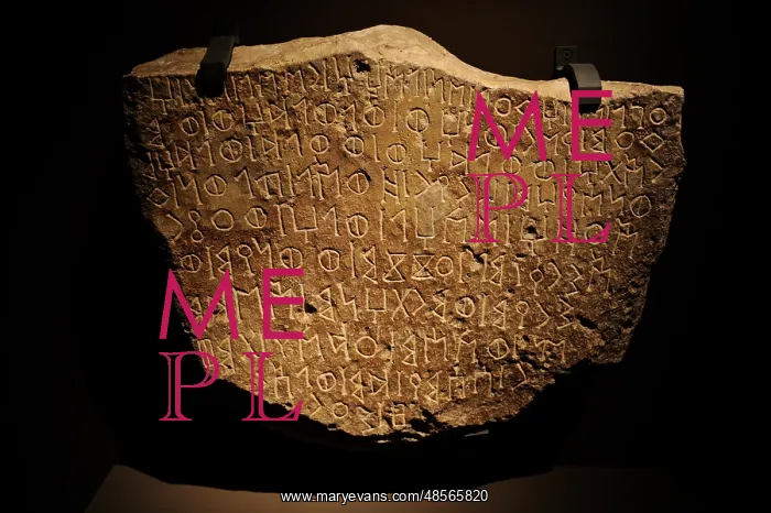 : Pre-Islam. Funerary stele with an Old South Arabian inscript : Pre-Islam. Funerary stele with an Old South Arabian inscript