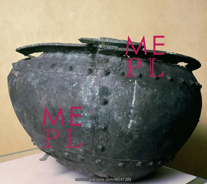 : Prehistoric art. Bronze age. Copper Cauldron. Reginal Museum : Prehistoric art. Bronze age. Copper Cauldron. Reginal Museum